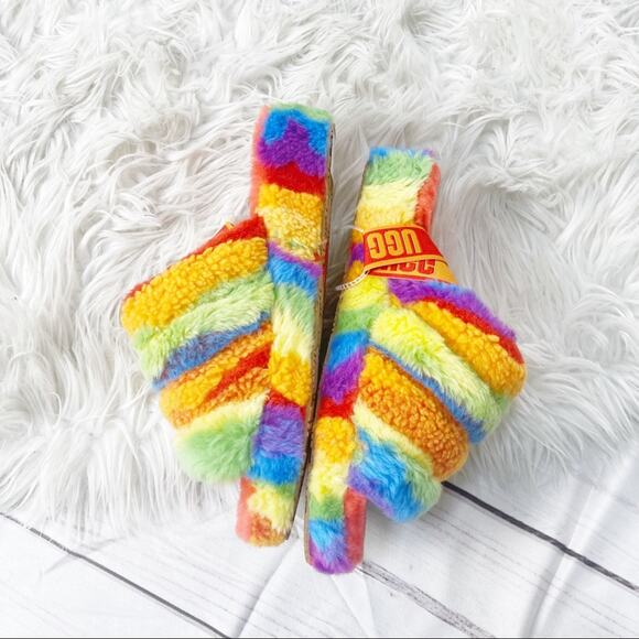 UGG Women's Fluff Yeah Faux Sheepskin Slingback Open Toe Slippers Size 12 - Picture 6 of 7